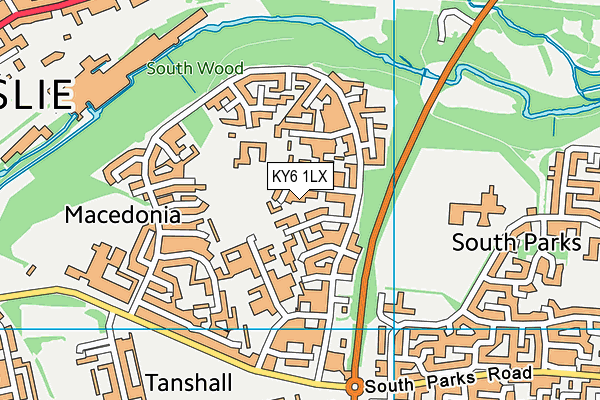 KY6 1LX map - OS VectorMap District (Ordnance Survey)