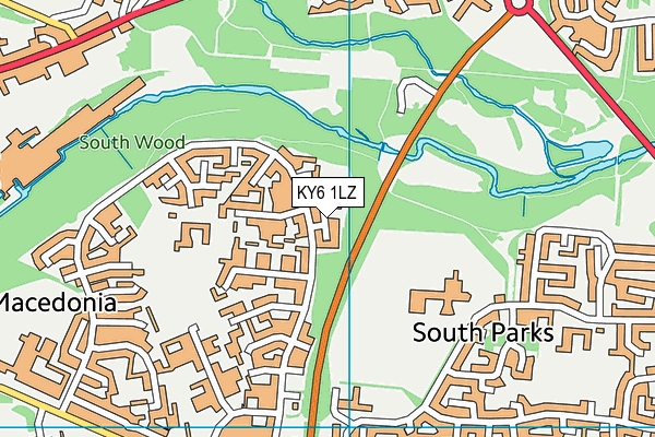 KY6 1LZ map - OS VectorMap District (Ordnance Survey)