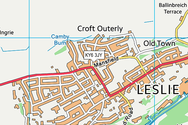 KY6 3JY map - OS VectorMap District (Ordnance Survey)