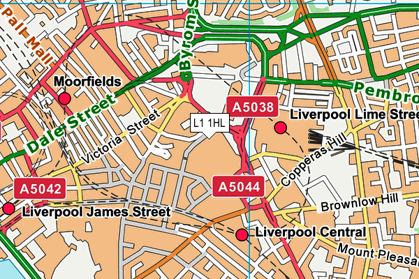 L1 1HL map - OS VectorMap District (Ordnance Survey)