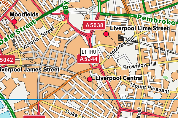 L1 1HU map - OS VectorMap District (Ordnance Survey)