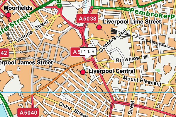 L1 1JR map - OS VectorMap District (Ordnance Survey) L1 1JR map - OS VectorMap District (Ordnance Survey)
