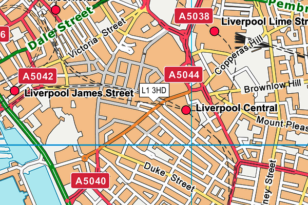 L1 3HD map - OS VectorMap District (Ordnance Survey) L1 3HD map - OS VectorMap District (Ordnance Survey)