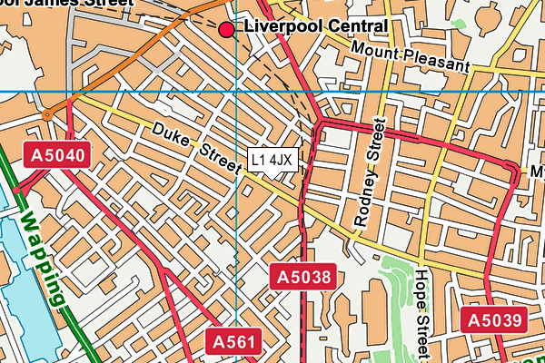 L1 4JX map - OS VectorMap District (Ordnance Survey)