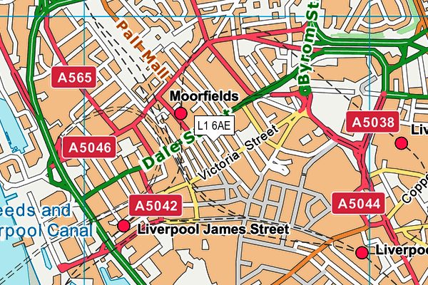 L1 6AE map - OS VectorMap District (Ordnance Survey) L1 6AE map - OS VectorMap District (Ordnance Survey)