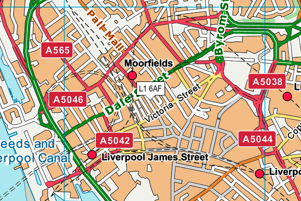 L1 6AF map - OS VectorMap District (Ordnance Survey) L1 6AF map - OS VectorMap District (Ordnance Survey)