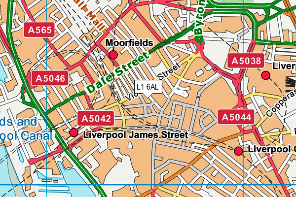 L1 6AL map - OS VectorMap District (Ordnance Survey)