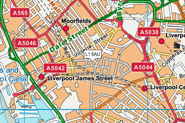 L1 6AU map - OS VectorMap District (Ordnance Survey)