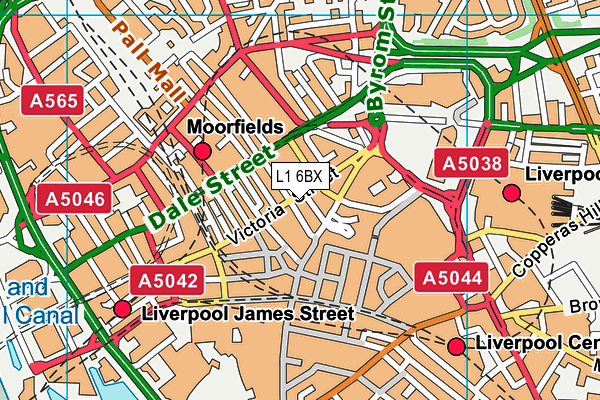 L1 6BX map - OS VectorMap District (Ordnance Survey)