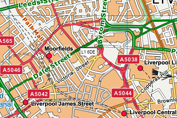 L1 6DE map - OS VectorMap District (Ordnance Survey) L1 6DE map - OS VectorMap District (Ordnance Survey)
