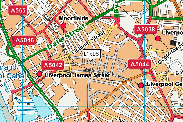 L1 6DS map - OS VectorMap District (Ordnance Survey)