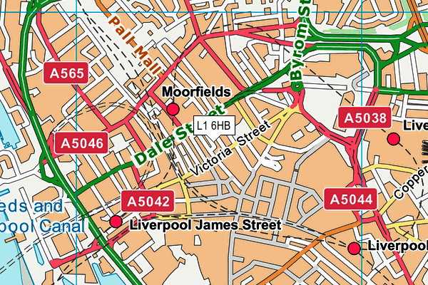 L1 6HB map - OS VectorMap District (Ordnance Survey)