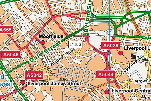 L1 6JG map - OS VectorMap District (Ordnance Survey) L1 6JG map - OS VectorMap District (Ordnance Survey)