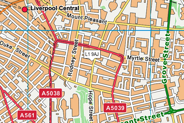 L1 9AJ map - OS VectorMap District (Ordnance Survey)