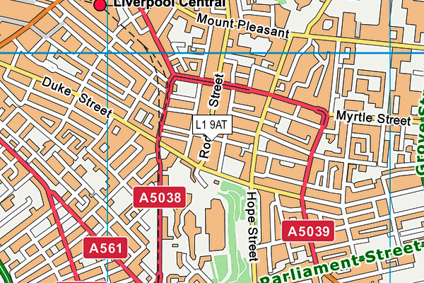 L1 9AT map - OS VectorMap District (Ordnance Survey)
