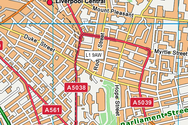 L1 9AW map - OS VectorMap District (Ordnance Survey)