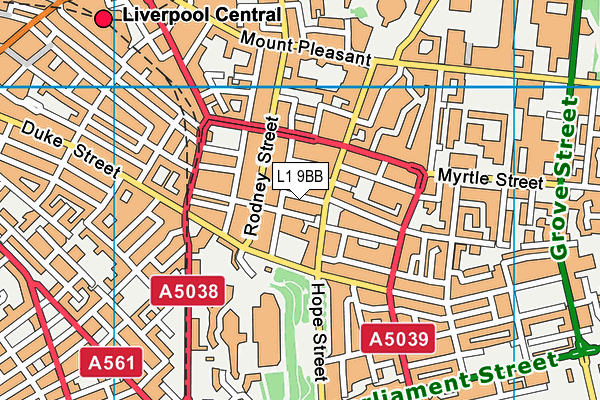 L1 9BB map - OS VectorMap District (Ordnance Survey)