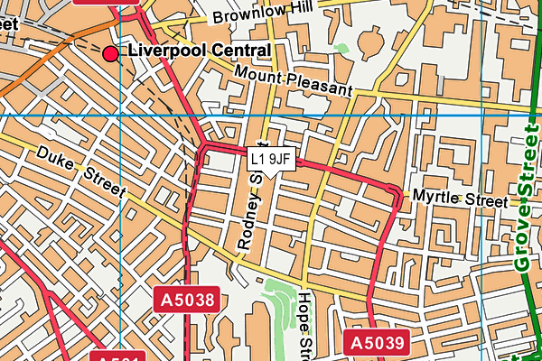 L1 9JF map - OS VectorMap District (Ordnance Survey)