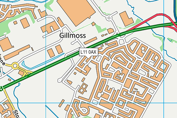 L11 0AX map - OS VectorMap District (Ordnance Survey)