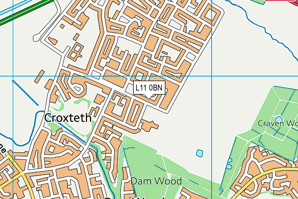 L11 0BN map - OS VectorMap District (Ordnance Survey) L11 0BN map - OS VectorMap District (Ordnance Survey)