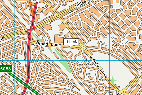 L11 1AN map - OS VectorMap District (Ordnance Survey) L11 1AN map - OS VectorMap District (Ordnance Survey)
