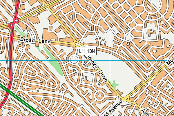 L11 1BN map - OS VectorMap District (Ordnance Survey) L11 1BN map - OS VectorMap District (Ordnance Survey)