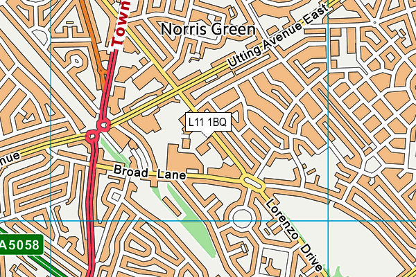 L11 1BQ map - OS VectorMap District (Ordnance Survey)