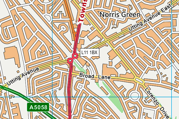L11 1BX map - OS VectorMap District (Ordnance Survey) L11 1BX map - OS VectorMap District (Ordnance Survey)