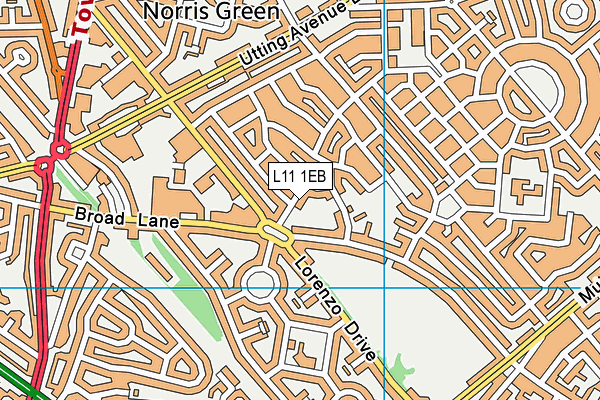 L11 1EB map - OS VectorMap District (Ordnance Survey) L11 1EB map - OS VectorMap District (Ordnance Survey)