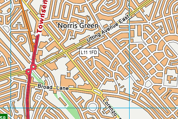 L11 1FD map - OS VectorMap District (Ordnance Survey) L11 1FD map - OS VectorMap District (Ordnance Survey)