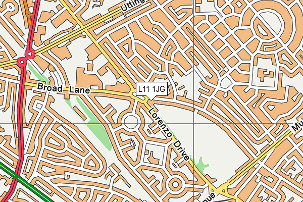 L11 1JG map - OS VectorMap District (Ordnance Survey) L11 1JG map - OS VectorMap District (Ordnance Survey)