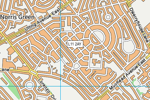 L11 2AY map - OS VectorMap District (Ordnance Survey) L11 2AY map - OS VectorMap District (Ordnance Survey)