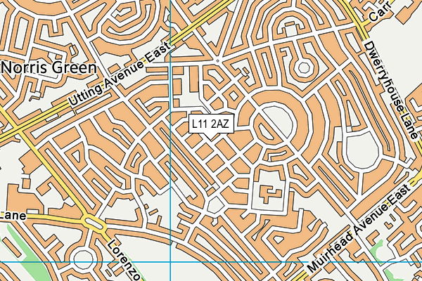 L11 2AZ map - OS VectorMap District (Ordnance Survey) L11 2AZ map - OS VectorMap District (Ordnance Survey)