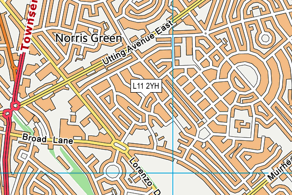 L11 2YH map - OS VectorMap District (Ordnance Survey) L11 2YH map - OS VectorMap District (Ordnance Survey)