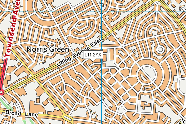 L11 2YX map - OS VectorMap District (Ordnance Survey) L11 2YX map - OS VectorMap District (Ordnance Survey)