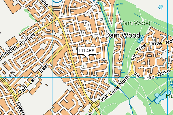 L11 4RS map - OS VectorMap District (Ordnance Survey)