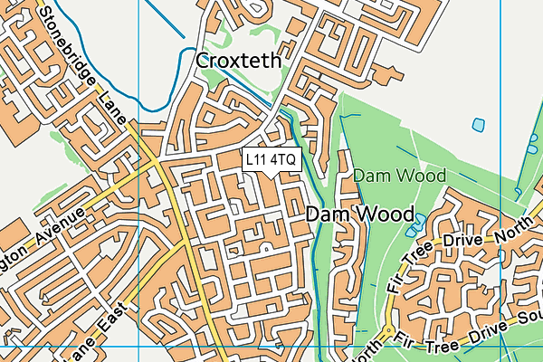 L11 4TQ map - OS VectorMap District (Ordnance Survey)