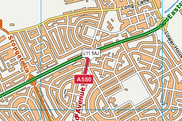 L11 5AJ map - OS VectorMap District (Ordnance Survey) L11 5AJ map - OS VectorMap District (Ordnance Survey)