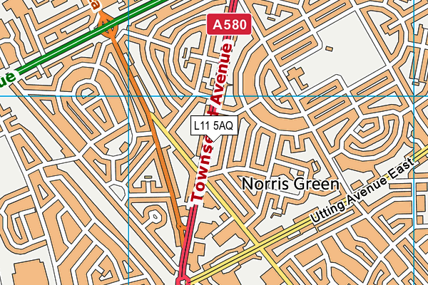 L11 5AQ map - OS VectorMap District (Ordnance Survey)