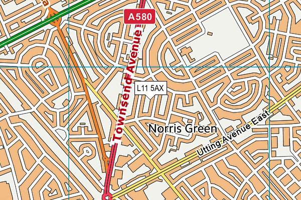 L11 5AX map - OS VectorMap District (Ordnance Survey)