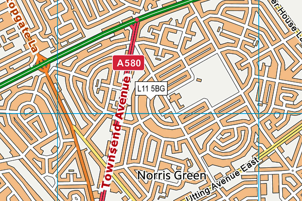 L11 5BG map - OS VectorMap District (Ordnance Survey)