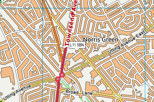 L11 5BN map - OS VectorMap District (Ordnance Survey) L11 5BN map - OS VectorMap District (Ordnance Survey)