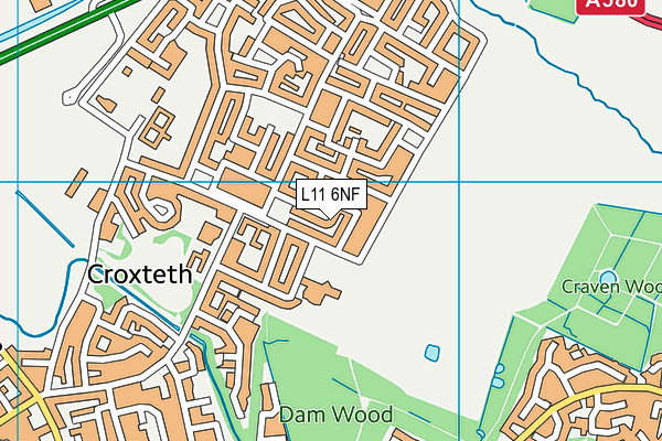 L11 6NF map - OS VectorMap District (Ordnance Survey) L11 6NF map - OS VectorMap District (Ordnance Survey)