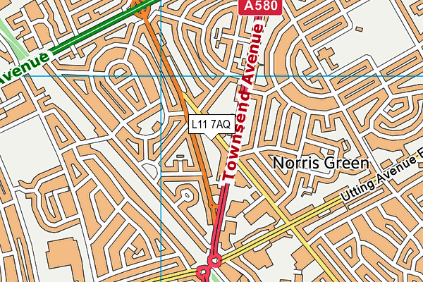 L11 7AQ map - OS VectorMap District (Ordnance Survey)