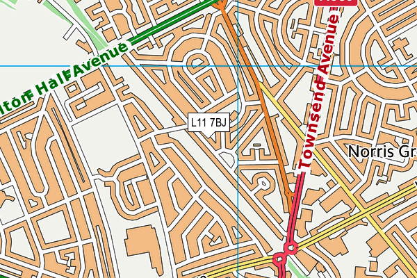 L11 7BJ map - OS VectorMap District (Ordnance Survey) L11 7BJ map - OS VectorMap District (Ordnance Survey)