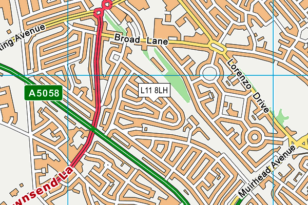 L11 8LH map - OS VectorMap District (Ordnance Survey)