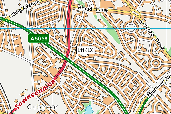 L11 8LX map - OS VectorMap District (Ordnance Survey) L11 8LX map - OS VectorMap District (Ordnance Survey)