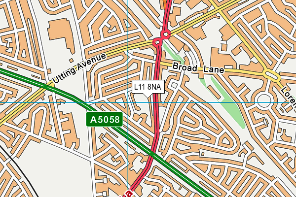 L11 8NA map - OS VectorMap District (Ordnance Survey) L11 8NA map - OS VectorMap District (Ordnance Survey)