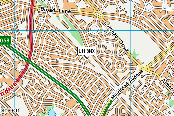 L11 8NX map - OS VectorMap District (Ordnance Survey) L11 8NX map - OS VectorMap District (Ordnance Survey)
