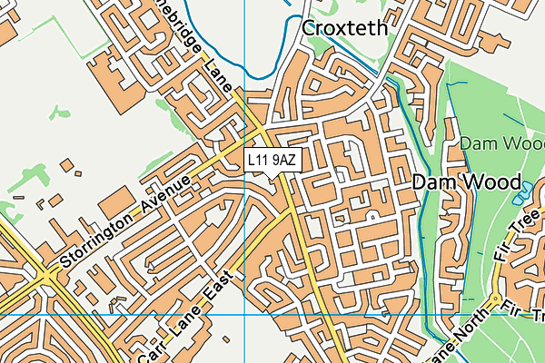 L11 9AZ map - OS VectorMap District (Ordnance Survey) L11 9AZ map - OS VectorMap District (Ordnance Survey)